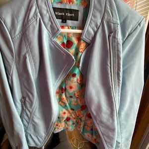 Black Rivet light blue faux leather coat